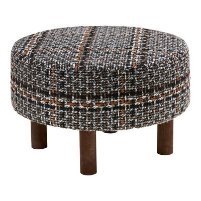 House Nordic Falkirk sittpuff svart/vit/brun, Ø50 cm
