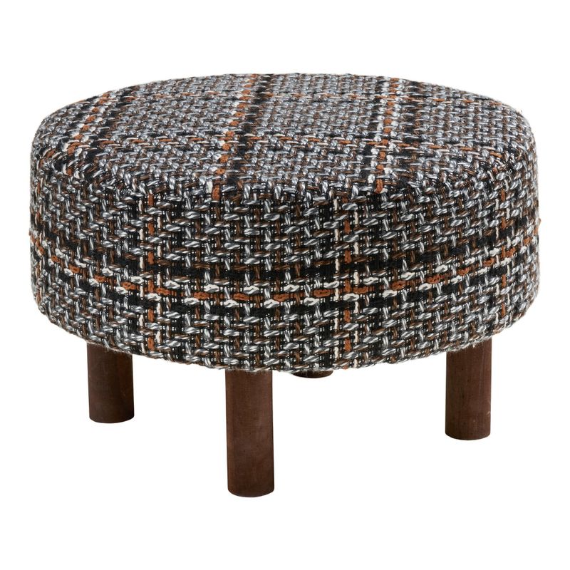 House Nordic Falkirk sittpuff svart/vit/brun, Ø50 cm