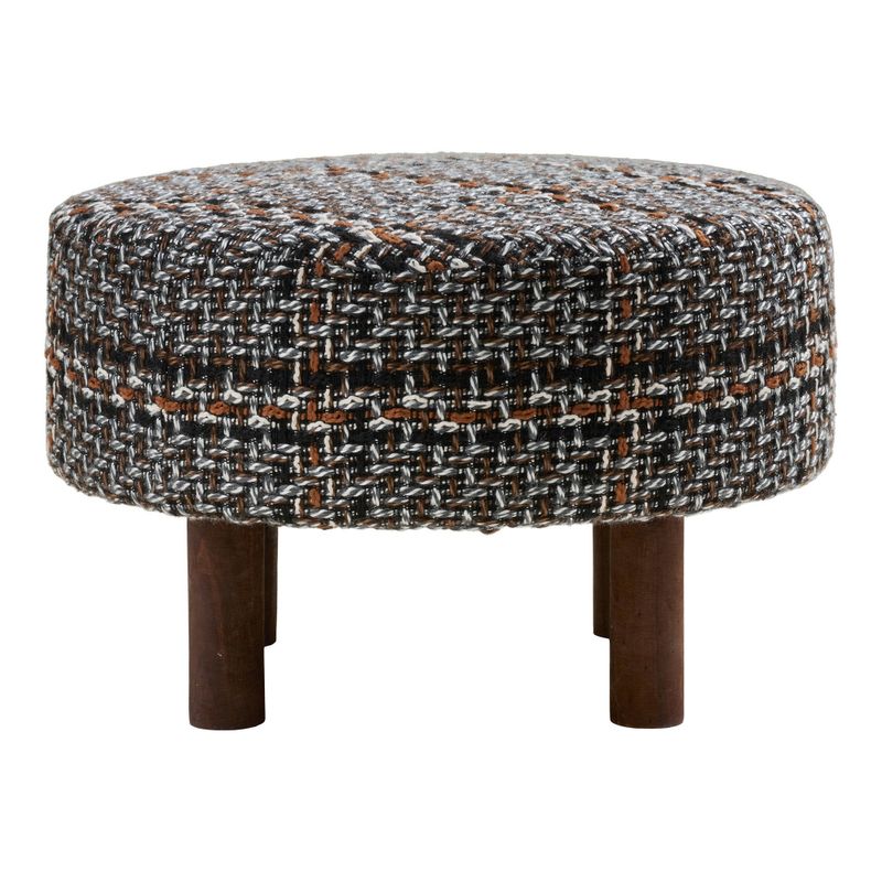 House Nordic Falkirk sittpuff svart/vit/brun, Ø50 cm