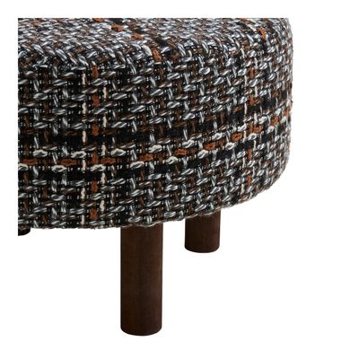 House Nordic Falkirk sittpuff svart/vit/brun, Ø50 cm