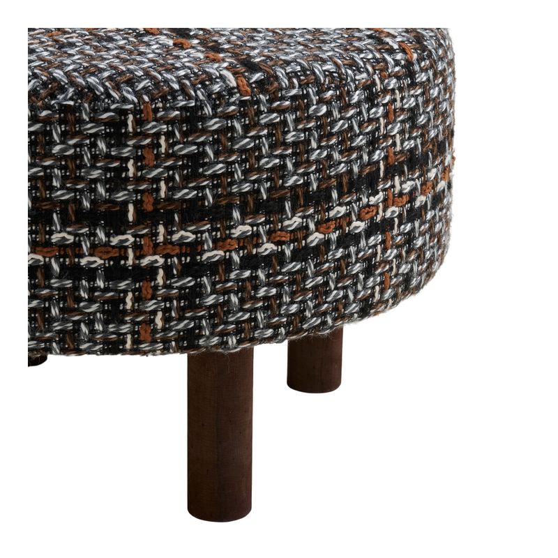 House Nordic Falkirk sittpuff svart/vit/brun, Ø50 cm