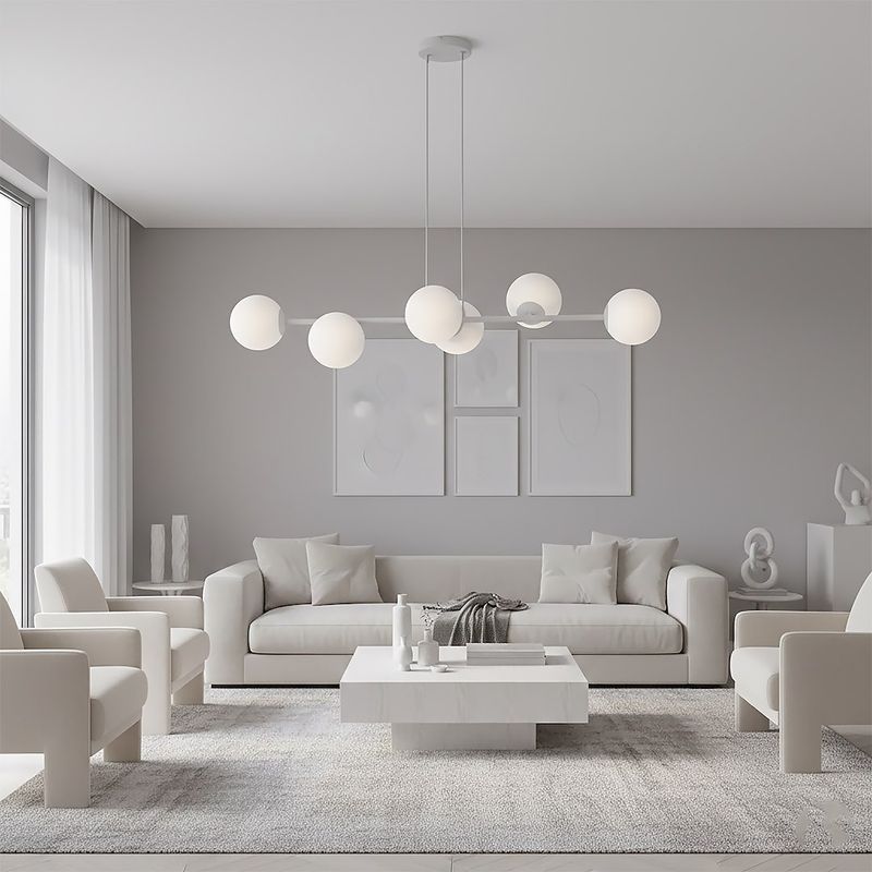 Emibig Lighting Taklampa MAGNUS 6 GRÃ… OPAL