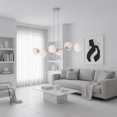 Emibig Lighting Taklampa MAGNUS 6 GRÃ… OPAL