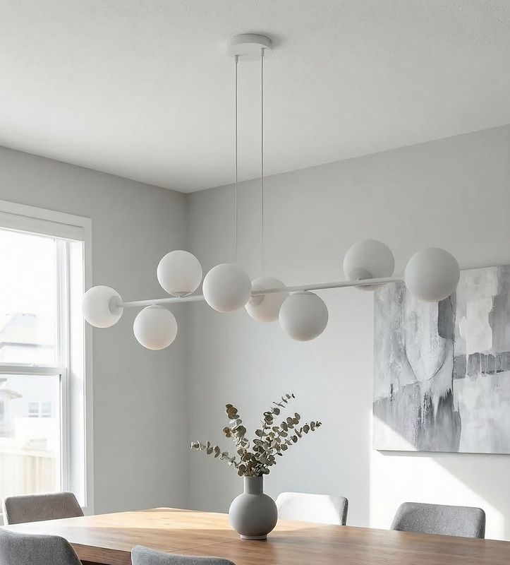 Emibig Lighting Taklampa MAGNUS 8 GRÃ… OPAL