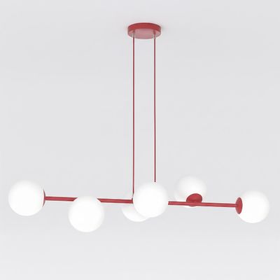 Emibig Lighting Taklampa MAGNUS 6 BURGUNDY OPAL