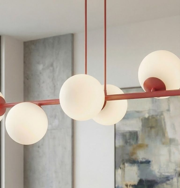 Emibig Lighting Taklampa MAGNUS 6 BURGUNDY OPAL
