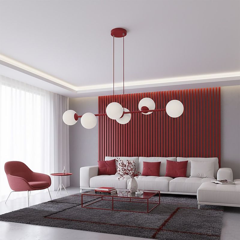 Emibig Lighting Taklampa MAGNUS 6 BURGUNDY OPAL