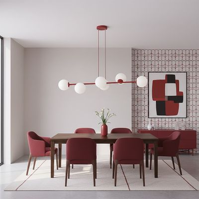 Emibig Lighting Taklampa MAGNUS 6 BURGUNDY OPAL