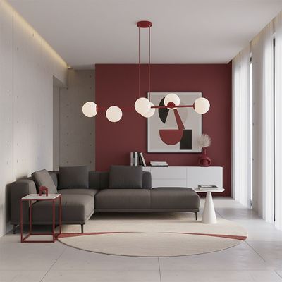 Emibig Lighting Taklampa MAGNUS 6 BURGUNDY OPAL