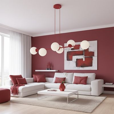 Emibig Lighting Taklampa MAGNUS 6 BURGUNDY OPAL