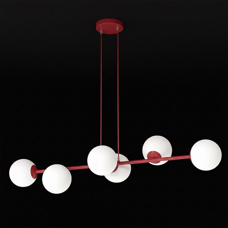 Emibig Lighting Taklampa MAGNUS 6 BURGUNDY OPAL