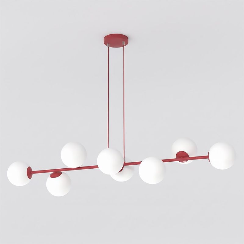 Emibig Lighting Taklampa MAGNUS 8 BURGUNDY OPAL