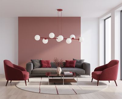Emibig Lighting Taklampa MAGNUS 8 BURGUNDY OPAL