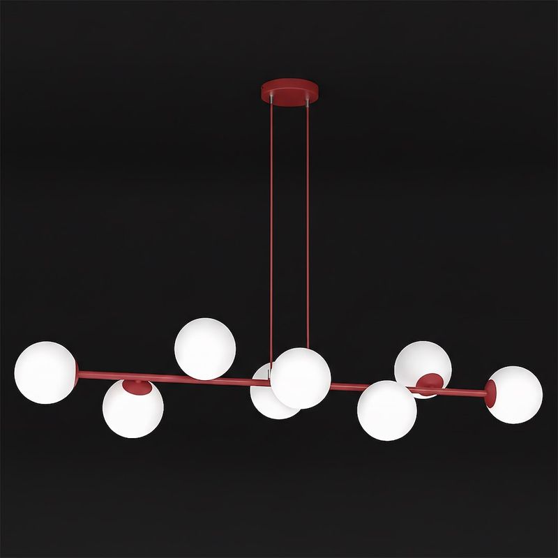 Emibig Lighting Taklampa MAGNUS 8 BURGUNDY OPAL