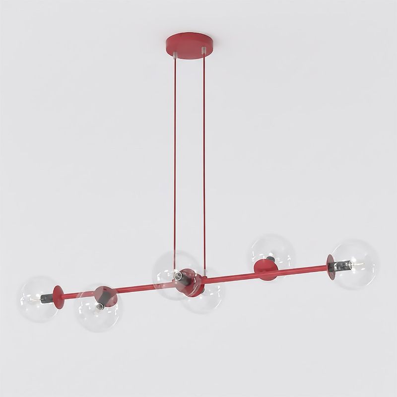 Emibig Lighting Taklampa MAGNUS 6 BURGUNDY TRANSPARENT
