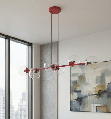 Emibig Lighting Taklampa MAGNUS 6 BURGUNDY TRANSPARENT