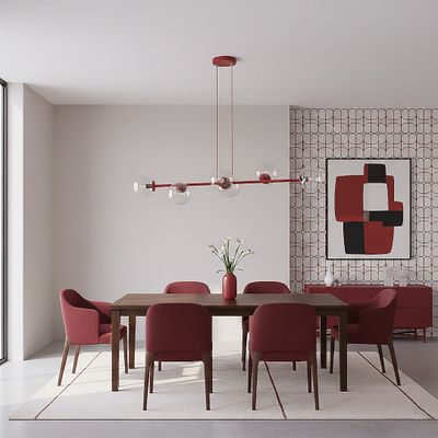 Emibig Lighting Taklampa MAGNUS 6 BURGUNDY TRANSPARENT