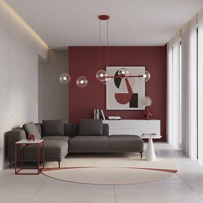 Emibig Lighting Taklampa MAGNUS 6 BURGUNDY TRANSPARENT