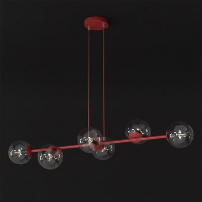 Emibig Lighting Taklampa MAGNUS 6 BURGUNDY TRANSPARENT