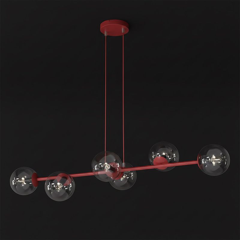 Emibig Lighting Taklampa MAGNUS 6 BURGUNDY TRANSPARENT