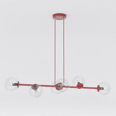 Emibig Lighting Taklampa MAGNUS 6 BURGUNDY TRANSPARENT