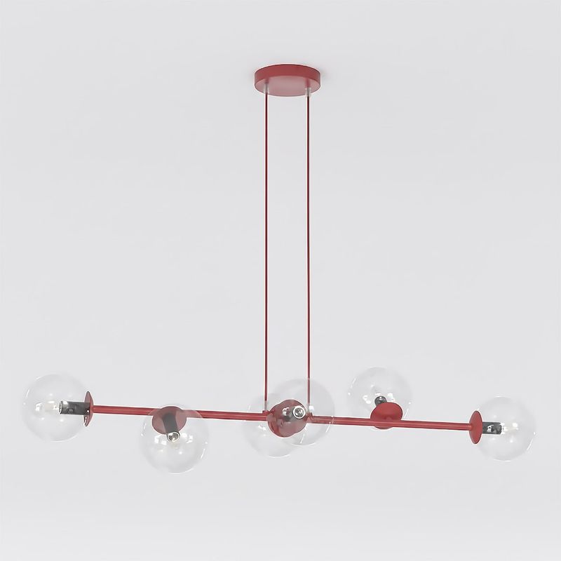 Emibig Lighting Taklampa MAGNUS 6 BURGUNDY TRANSPARENT