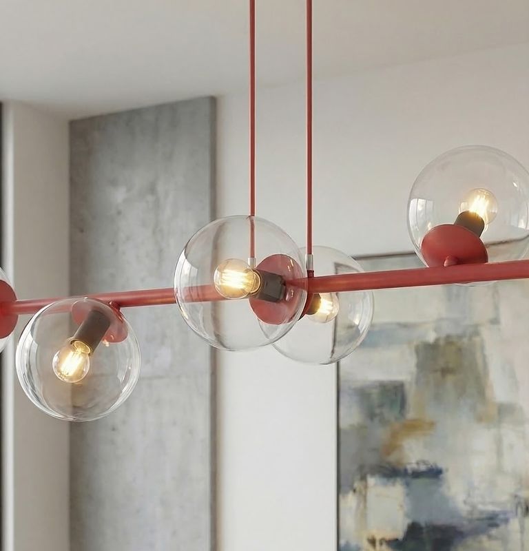 Emibig Lighting Taklampa MAGNUS 8 BURGUNDY TRANSPARENT
