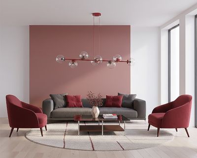 Emibig Lighting Taklampa MAGNUS 8 BURGUNDY TRANSPARENT