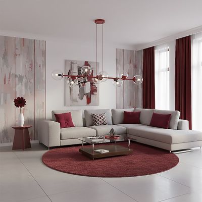 Emibig Lighting Taklampa MAGNUS 8 BURGUNDY TRANSPARENT