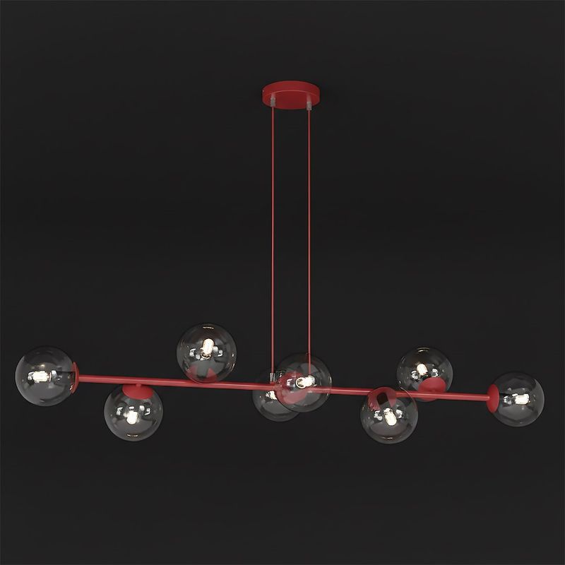 Emibig Lighting Taklampa MAGNUS 8 BURGUNDY TRANSPARENT