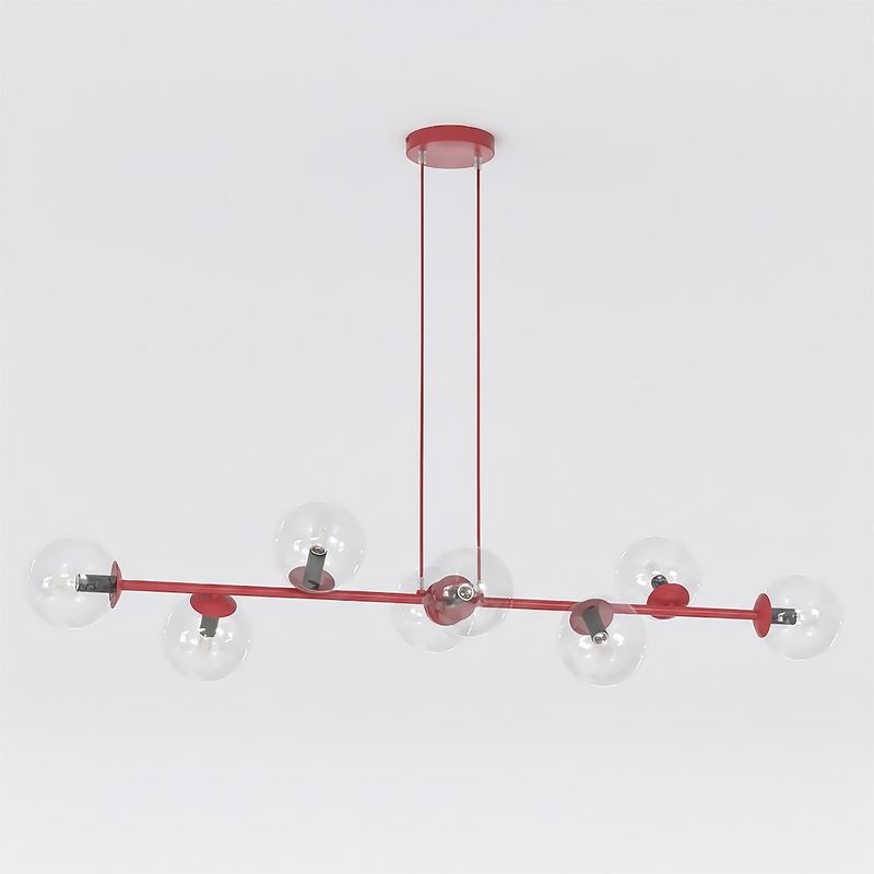 Emibig Lighting Taklampa MAGNUS 8 BURGUNDY TRANSPARENT
