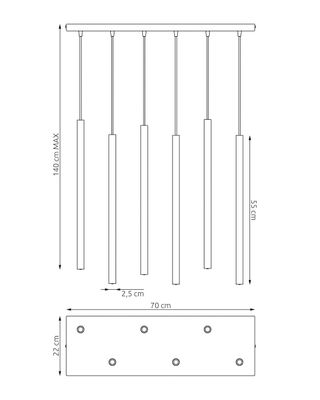 Emibig Lighting Taklampa SELTER 6 VINRÃ–D