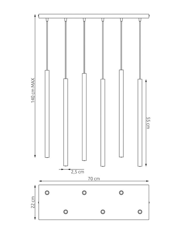 Emibig Lighting Taklampa SELTER 6 GRÃ…