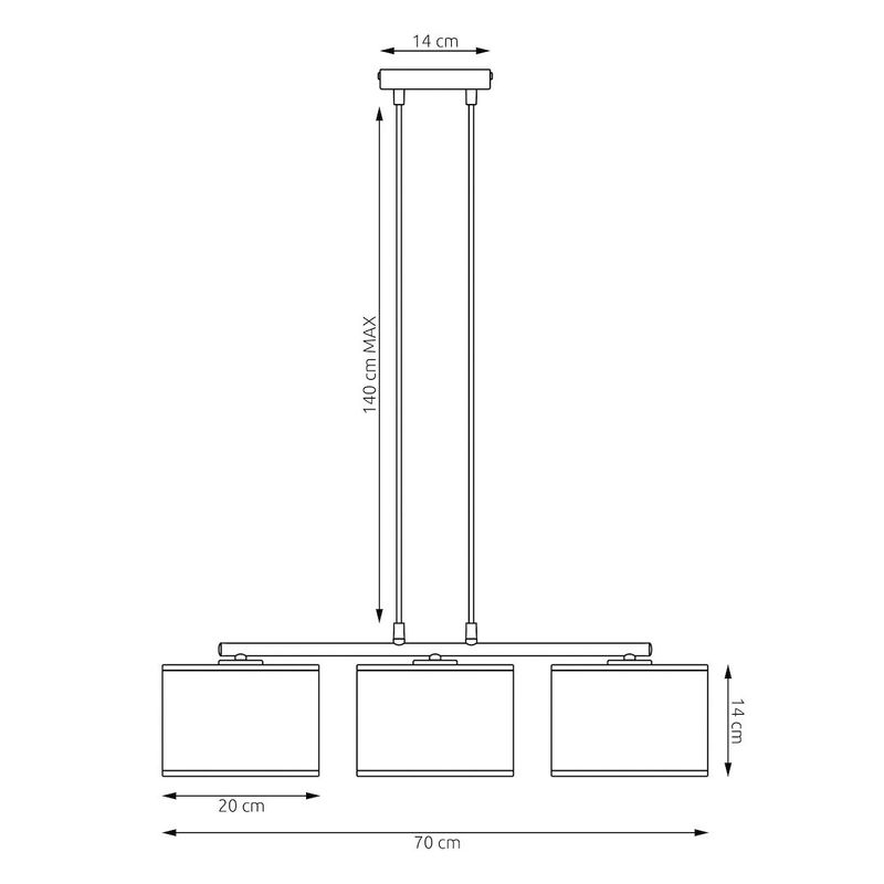 Emibig Lighting Taklampa LUX 3 BL GULD
