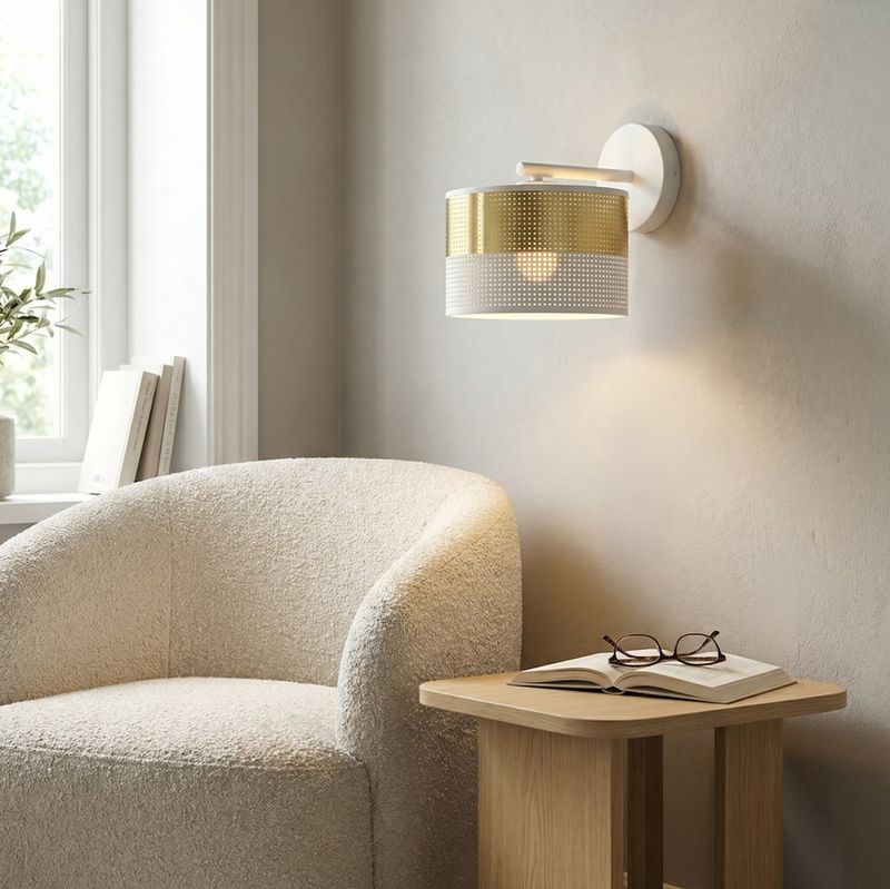 Emibig Lighting Vägglampa LUX K1 VIT GULD