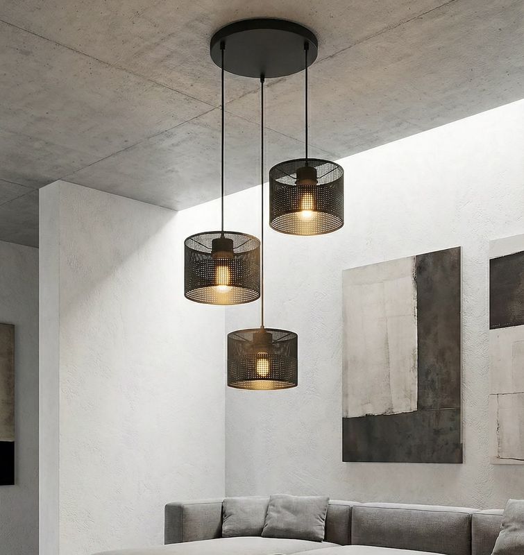 Emibig Lighting Taklampa KARBON 3 SVART PREM