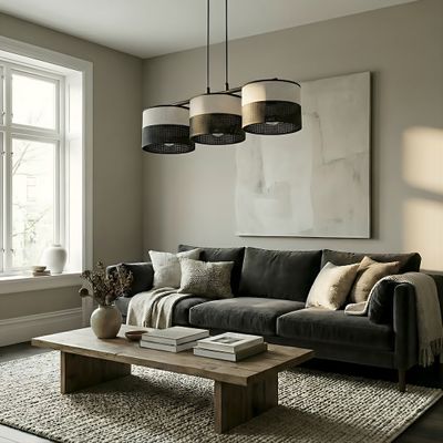 Emibig Lighting Taklampa KARBON 3 BL GRÃ…