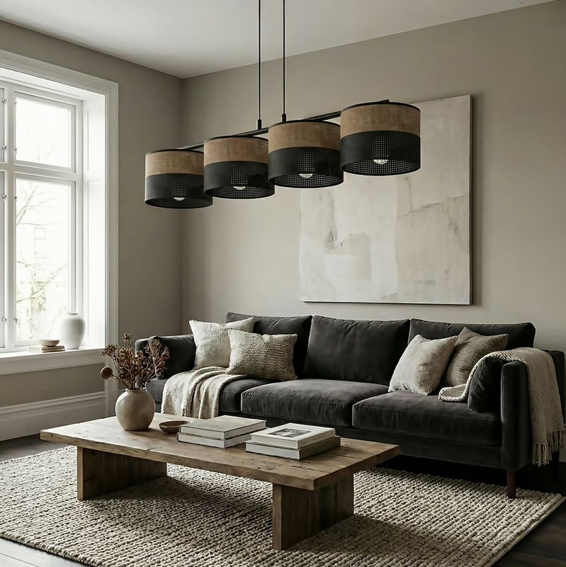 Emibig Lighting Taklampa KARBON 4 BL BRUN