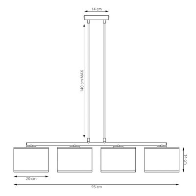 Emibig Lighting Taklampa ECO 4 BL RATTING