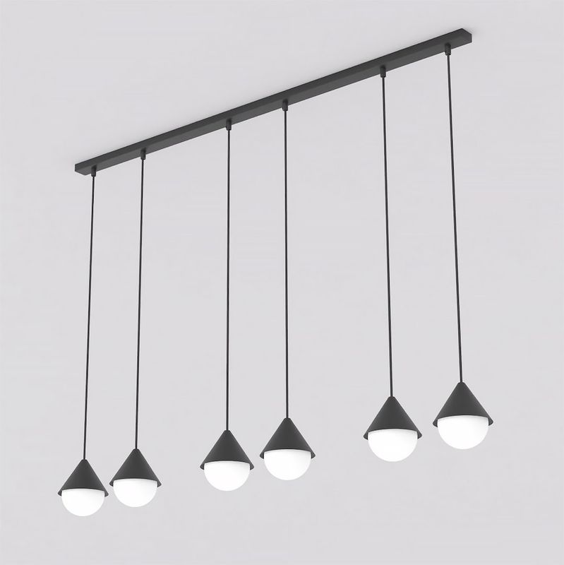 Emibig Lighting Taklampa GIRO 6 PREM SVART