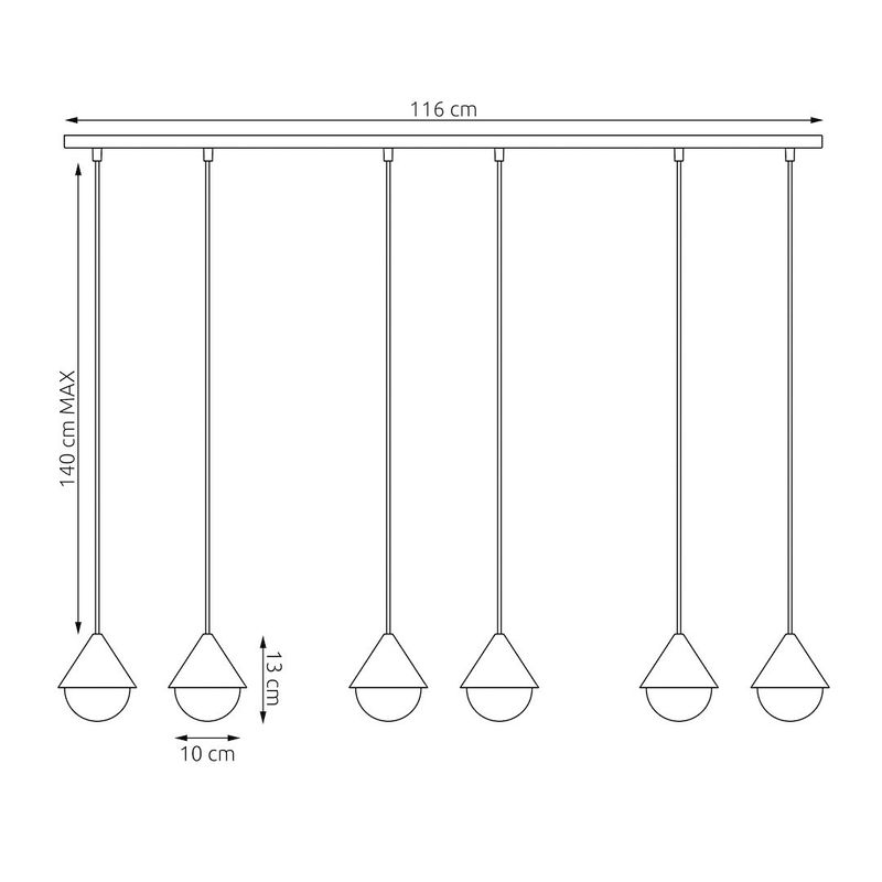 Emibig Lighting Taklampa GIRO 6 PREM SVART