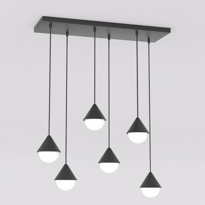 Emibig Lighting Taklampa GIRO 6 SVART