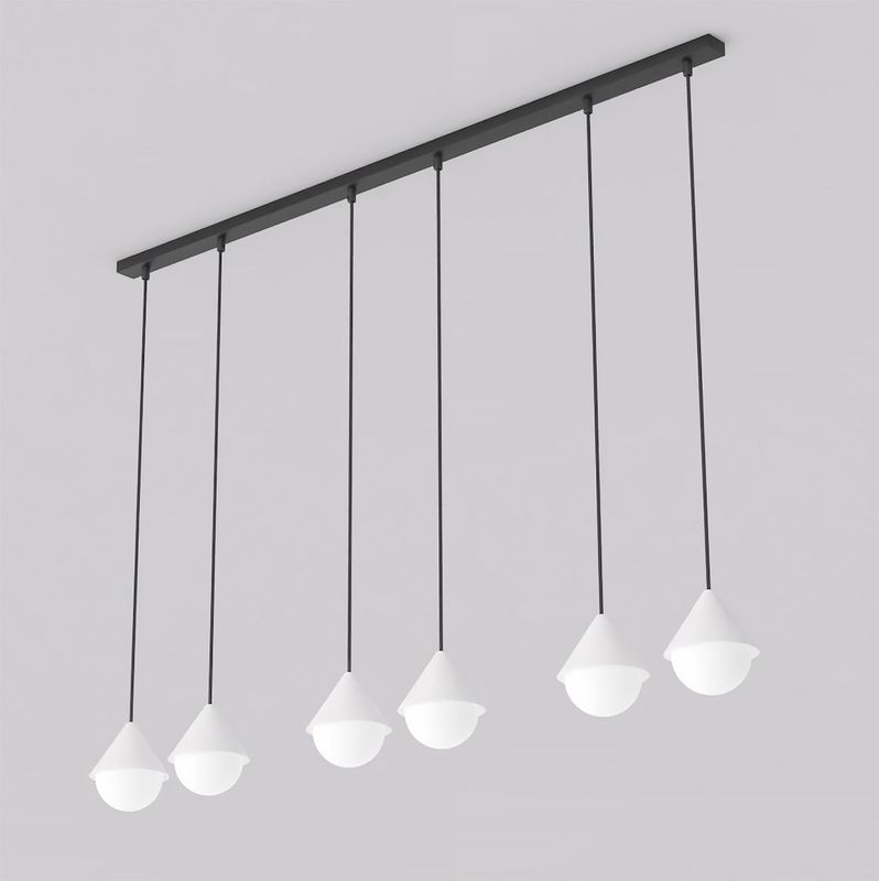 Emibig Lighting Taklampa GIRO 6 PREM SVART VIT