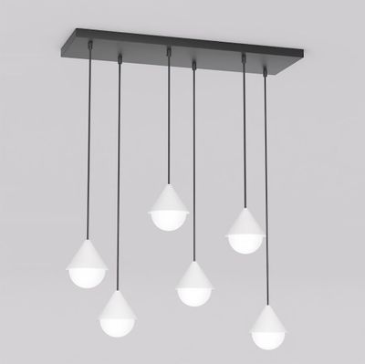 Emibig Lighting Taklampa GIRO 6 SVART VIT