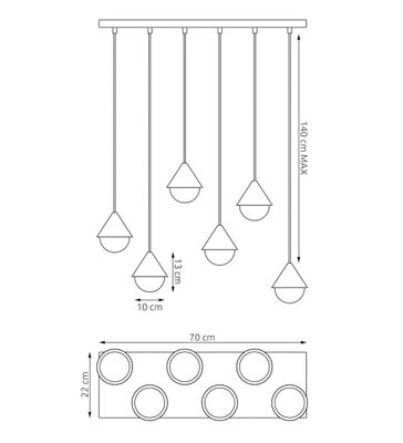 Emibig Lighting Taklampa GIRO 6 SVART VIT