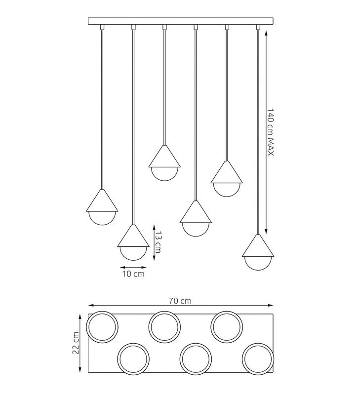 Emibig Lighting Taklampa GIRO 6 SVART VIT