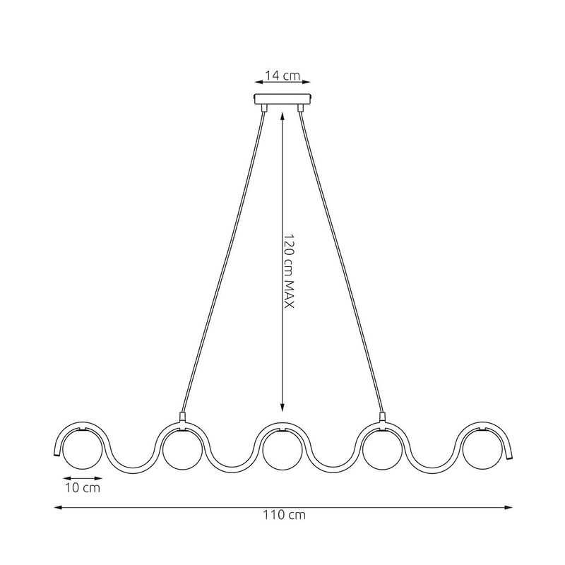 Emibig Lighting Taklampa SINUS 5 VINRÃ–D