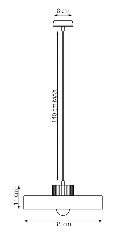 Emibig Lighting Taklampa KIVI 1L SVART
