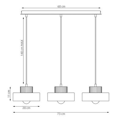 Emibig Lighting Taklampa KIVI 3 MOKKA