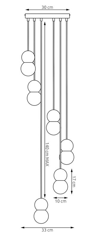 Emibig Lighting Taklampa LOOP 6 VIT